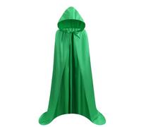 Proumhang Green Hooded Cloak Long Cape Grim Reaper Vampire Witch Carnival Halloween Adult Wizard Costume M
