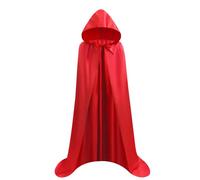 Proumhang Hooded Cloak Long Cape Grim Reaper Vampire Witch Carnival Halloween Adult Wizard Costume Red
