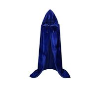 Proumhang Hooded Velvet Cloak For Kids Maxi Cape Wizard Vampire Cloak Halloween Christmas Carnival Fancy Cape Blue 90cm/35.4"