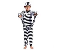 Proumhang Kids Prisoner Costume | Boys Striped Robber Thief Outfit | Childs Fancy Dress Costume for World Book Day & Role Play | Hat + Top + Pants For Age: 11-14 Years XL