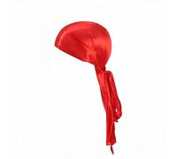 Proumhang Long Tail Durag,Pirate Hair Cap,Like Silk Bandana Satin Head Scarf for Men Women,Wave Headbands,Sleeping Square Scarf,Wide Headwraps,Hip-hop and Daily Decoration Red