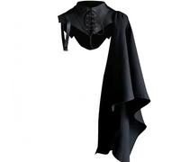 Proumhang Medieval Steampunk Cloak Shawl with Collar Templar Knight Costume Lace Up Retro Gothic Shoulder Cowl Rock Vintage Cape Halloween Cosplay Costume Unisex L