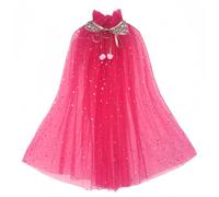 Proumhang Princess Cape for Girls,Colorful Princess Cloak,Sparkling Sequins Tulle Princess Fancy Dress,Halloween Carnival Birthday Theme Dress Up Party Gift For 3-8 Years Old Girls Rose L