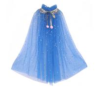 Proumhang Princess Cape for Girls,Colorful Princess Cloak,Sparkling Sequins Tulle Princess Fancy Dress,Halloween Carnival Birthday Theme Dress Up Party For 3-8 Years Old Girls Dark Blue L