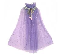 Proumhang Princess Cape for Girls,Colorful Princess Cloak,Sparkling Sequins Tulle Princess Fancy Dress,Halloween Carnival Birthday Theme Dress Up Party Gift For 3-8 Years Old Girls Purple L