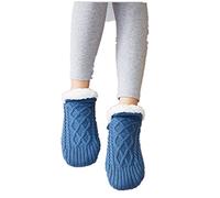 Proumhang Socks For Women Girls House Floor Socks Indoor Winter Warm Furry Socks Athletic Socks Thermal Non-Slip Socks Blue 28cm(10.6")