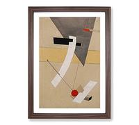 Proun 12E by El Lissitzky Framed Print | A2 Walnut Framed Wall Art | Ready to Hang | Modern Nature Picture | Living Room Bedroom Lounge Office