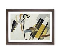 Proun 19D by El Lissitzky Framed Print | A2 Walnut Framed Wall Art | Ready to Hang | Modern Nature Picture | Living Room Bedroom Lounge Office