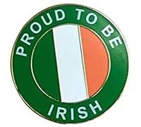 PROUND TO BE IRISH Flag of Ireland Enamel Metal Badge 30mm x 30mm