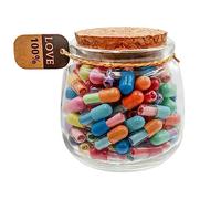 Prounion Capsule Letters Message in a Glass Bottle, 100 PCS Capsule Note Messages Pills for Boyfriend/Girlfriend, Love Capsule Letter Message for Anniversary Birthday Valentines Mother's Day