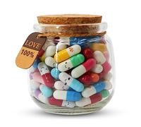 Prounion Capsule Letters Message in a Glass Bottle, 100PCS Cute Capsule Note Messages Pills for Boyfriend/Girlfriend, Love Capsule Letter Message for Anniversary Birthday Valentines Mother's Day