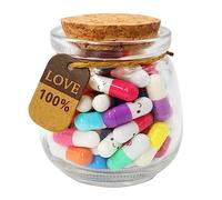 Prounion Capsule Letters Message in a Glass Bottle, 50PCS Cute Capsule Note Messages Pills for Boyfriend/Girlfriend, Love Capsule Letter Message for Anniversary Birthday Valentines Mother's Day
