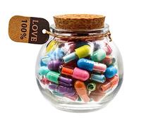 Prounion Capsule Letters Message in a Glass Bottle, Capsule Note Messages Pills for Boyfriend/Girlfriend, Love Capsule Letter Message for Anniversary Birthday Valentines Mother's Day, 50 PCS
