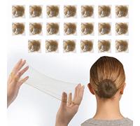 PROUSKY Hair Nets, 20 Pcs Blonde, Invisible Elastic Edge Mesh Ballet Bun Hairnets for Women Girls Dance Nurse Wig Fixing