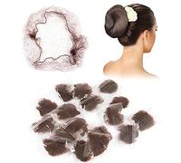 PROUSKY Hair Nets, 20pcs Coffee Hair Bun Holder for Women Girls Dance Nurse Wig Fixing