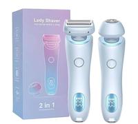 Proustore Razor, Proustore Women's Body Shaver, Comfort 2 in 1 Electric Lady Shaver, Waterproof, Wet and Dry Use Body Trimmer for Home, Travel (Blue A)