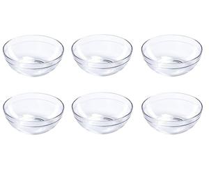 Provance 6 x glass bowls, diameter 9 cm, glass bowls, dip bowl, dessert bowl, tapas bowl, versatile for tapas, desserts and snacks, perfect serving bowls, modern and stackable