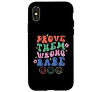 Prove Them Wrong Babe Retro Wavy Text Groovy Case for iPhone X/XS