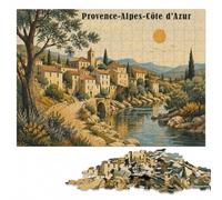 Provence-Alpes-Côte dAzur Illustration Jigsaw Puzzle, 1000 Pieces | Gift for puzzle lovers with screen-free home activity on weekends.