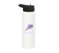 Provence France Souvenir Elegant Lavender Floral Graphic Stainless Steel Insulated Water Bottle