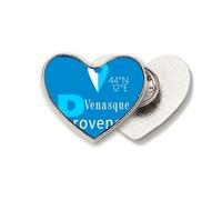 Provence Geography Coordinates Trave Heart Metal Pin Brooch Clip Love