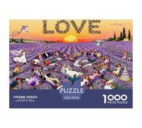 Provence Lavender Bee Panic Wooden Jigsaw Puzzle Waterproof 1000 Piece Puzzles for Adults Challenging And Brainteasing Home Decoration