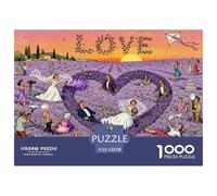 Provence Lavender Bee Panic Wooden Jigsaw Puzzle Waterproof 1000 Piece Puzzles for Adults Gifts Impossible Challenging Games