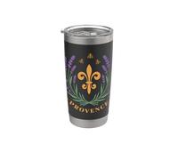 Provence Lavender Fleur de Lis French Emblem Stainless Steel Insulated Tumbler