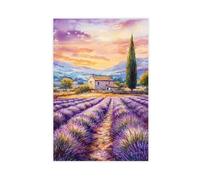 Provence Watercolor Poster Provence Travel Print France Wall Art Decor Lavender Field Landscape French Countryside Scene Print Unframe 12x18inch