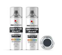 Provenience 2 x 400ml Radiator Spray Paint | Matt Anthracite Grey | Professional Grade | Double Pack | RAL 7016 | No Primer Needed | All-in-One | Quick Dry