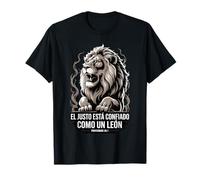 Proverbio 28:1 Spanish “El Justo Está Confiado Como un León” T-Shirt