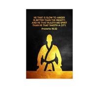 Proverbs 16 32 Slow Anger Canvas Wall Art Print Poster For Home School Office Decor 20x30inch(50x75cm)