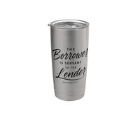 Proverbs 22:7 Borrower is Servant to The Lender Debt Free Stainless Steel Insulated Tumbler