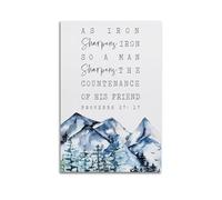 Proverbs 27 17 Watercolor ScriptureCover Poster Art Canvas Gift for Friends Or for Your Own Use Bedroom Living Room Decoration AestheticUnframe-style 12x18inch(30x45cm)