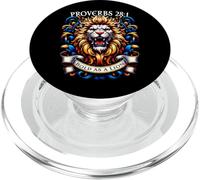 Proverbs 28:1 Bible Verse Inspiration Bold as a Lion Design PopSockets PopGrip for MagSafe