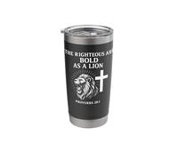 Proverbs 28:1 -The Righteous are Bold As a Lion Bible Verse Stainless Steel Insulated Tumbler