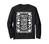 Proverbs 3:5 NIV | Christian Faith Bible Scripture Verse Long Sleeve T-Shirt