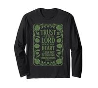 Proverbs 3:5 NIV | Christian Faith Bible Scripture Verse Long Sleeve T-Shirt