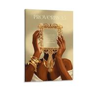 Proverbs 3：5 Quote Poster, Bible Art Decoration, Christian Religious Decoration, Home Decoration Frame 20x30inch(50x75cm)