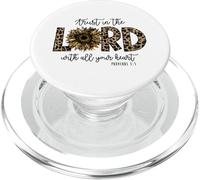 Proverbs 3:5 Trust In the Lord Leopard Sunflower Religious PopSockets PopGrip for MagSafe