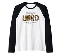 Proverbs 3:5 Trust in The Lord Leopard Sunflower Religious Raglan Baseball Tee