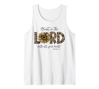 Proverbs 3:5 Trust in The Lord Leopard Sunflower Religious Tank Top