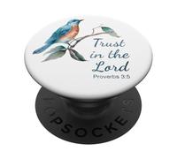 Proverbs 3:5 Trust in the LORD - Women Girls Bird (White) PopSockets Adhesive PopGrip