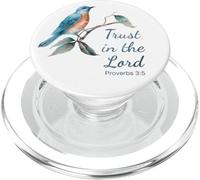 Proverbs 3:5 Trust in the LORD - Women Girls Bird (White) PopSockets PopGrip for MagSafe