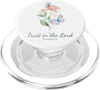 Proverbs 3:5 Trust in the LORD - Women Girls Floral (White) PopSockets PopGrip for MagSafe