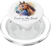 Proverbs 3:5 Trust in the LORD - Women Girls Horse (White) PopSockets PopGrip for MagSafe