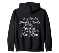 Proverbs 31:25 She Is Clothed In Strength Dignity Christian Zip Hoodie