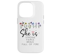 Proverbs 31 She is Strong Fierce Brave Full Fire Christian Case for iPhone 14 Pro