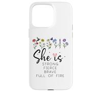 Proverbs 31 She is Strong Fierce Brave Full Fire Christian Case for iPhone 15 Pro Max