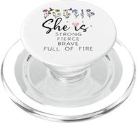 Proverbs 31 She is Strong Fierce Brave Full Fire Christian PopSockets PopGrip for MagSafe